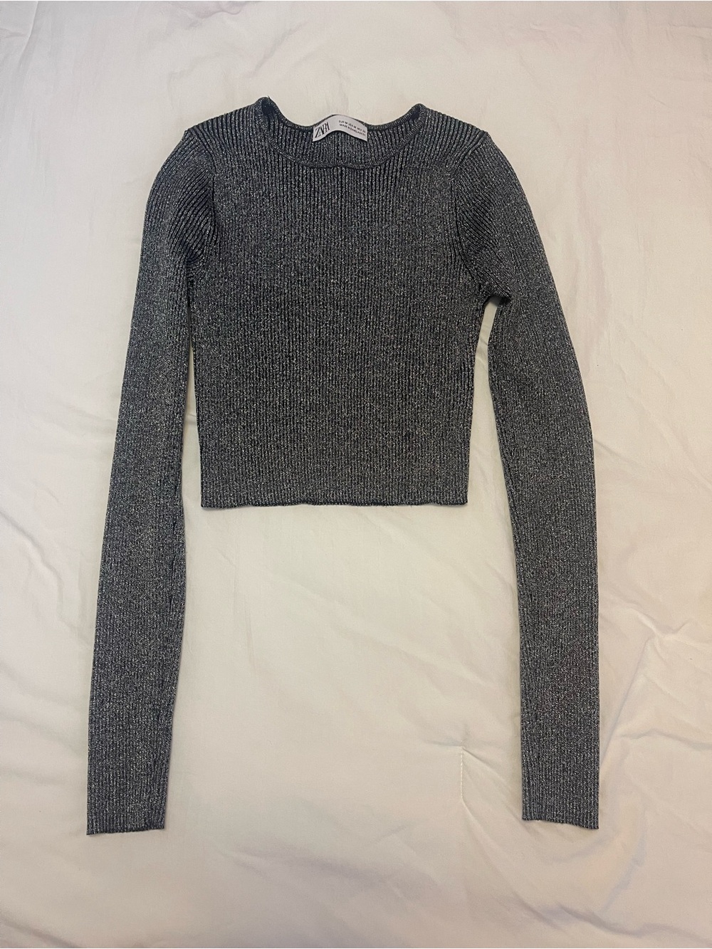 Zara long sleeve crop top